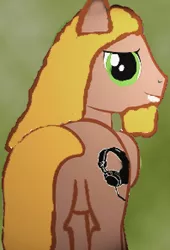 Size: 400x587 | Tagged: safe, artist:mellow91, banned from derpibooru, deleted from derpibooru, derpibooru import, oc, oc:mellow rhythm, 1000 hours in ms paint, butt, featureless crotch, looking at you, looking back, male, plot, stallion