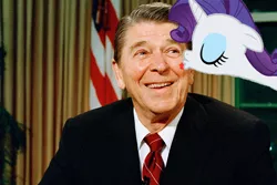 Size: 750x500 | Tagged: safe, banned from derpibooru, deleted from derpibooru, derpibooru import, rarity, exploitable meme, kissing, meme, obligatory pony, otp, politics, reagan gets all the mares, ronald reagan