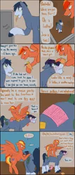 Size: 1371x3204 | Tagged: safe, artist:charlie-bad-touch, banned from derpibooru, deleted from derpibooru, derpibooru import, oc, oc:bluebelle, oc:firecracker, unofficial characters only, clydesdale, pegasus, pony, amputee, comic, nudity, sheath, three legged, unshorn fetlocks