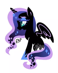 Size: 2587x3247 | Tagged: safe, artist:spacekitsch, banned from derpibooru, deleted from derpibooru, derpibooru import, princess luna, alicorn, pony, cute, female, mare, simple background, sitting, solo, white background