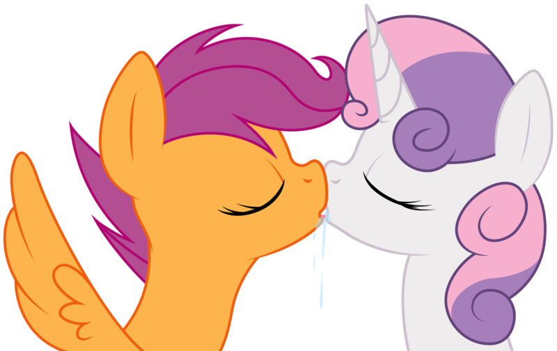 Size: 8192x5157 | Tagged: suggestive, artist:djdavid98, artist:mcsadat, banned from derpibooru, deleted from derpibooru, derpibooru import, scootaloo, sweetie belle, .ai available, .svg available, absurd resolution, drool, eyes closed, female, foalcon, french kiss, kissing, lesbian, open mouth, scootabelle, shipping, sloppy kissing, spread wings, tongue out, underage, vector, wingboner, wings