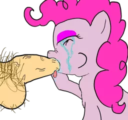 Size: 1600x1500 | Tagged: explicit, artist:joejoekk, banned from derpibooru, deleted from derpibooru, derpibooru import, pinkie pie, human, blowjob, crying, deepthroat, disembodied penis, downvote bait, drool, female, hooves, human penis, male, nudity, oral, penis, sex, simple background, spit, straight, transparent background