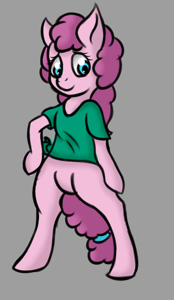 Size: 1389x2398 | Tagged: safe, artist:joeify, banned from derpibooru, deleted from derpibooru, derpibooru import, pinkie pie, alternate hairstyle, clothes, shirt, solo, standing