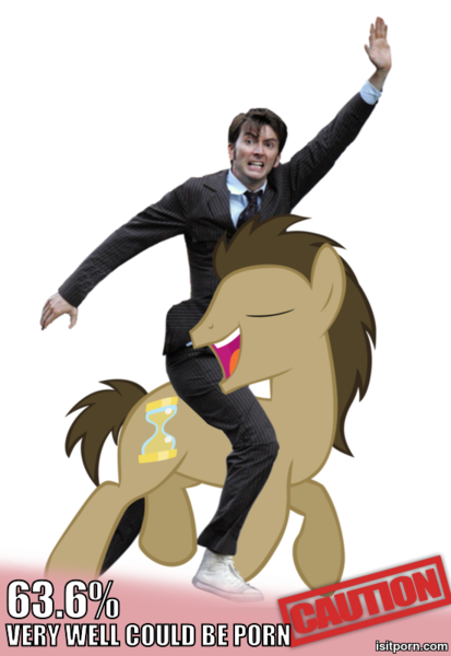 Size: 551x800 | Tagged: safe, banned from derpibooru, deleted from derpibooru, derpibooru import, doctor whooves, time turner, human, caption, david tennant, doctor who, exploitable meme, human riding pony, image macro, meme, not porn, text