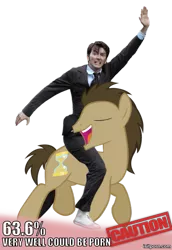 Size: 551x800 | Tagged: safe, banned from derpibooru, deleted from derpibooru, derpibooru import, doctor whooves, time turner, human, caption, david tennant, doctor who, exploitable meme, human riding pony, image macro, meme, not porn, text