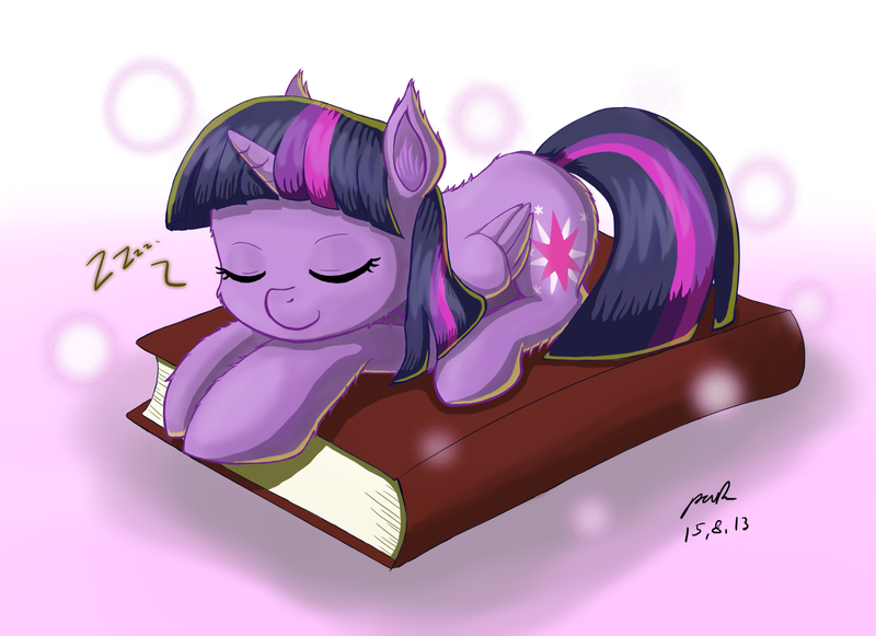 Size: 3057x2220 | Tagged: safe, artist:the-park, banned from derpibooru, deleted from derpibooru, derpibooru import, twilight sparkle, twilight sparkle (alicorn), alicorn, pony, book, cute, female, fluffy, mare, onomatopoeia, prone, sleeping, solo, sound effects, that pony sure does love books, twiabetes, zzz