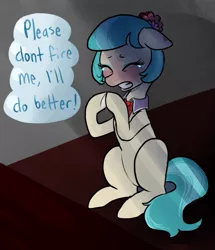 Size: 671x780 | Tagged: safe, artist:charlie-bad-touch, banned from derpibooru, deleted from derpibooru, derpibooru import, coco pommel, begging, crying, pleading, solo