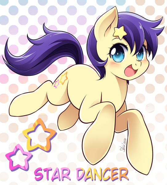 Size: 1086x1200 | Tagged: artist:nekoshiei, female, jumping, looking at you, mare, my little pony: the manga, open mouth, safe, solo, star dancer