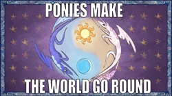 Size: 915x514 | Tagged: editor needed, source needed, safe, edit, edited screencap, ponibooru import, screencap, princess celestia, princess luna, alicorn, pony, friendship is magic, season 1, caption, female, image macro, impact font, mare, moon, royal sisters, storybook, sun, text, yin-yang