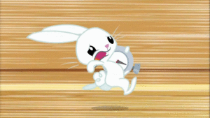 Size: 300x169 | Tagged: angel bunny, animal, animated, gif, male, ponibooru import, rabbit, running, safe, screencap, solo, solo male, watch