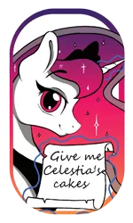 Size: 679x1132 | Tagged: alicorn, artist:dilarus, dog tags, edit, editor:edits of hate, ethereal mane, jewelry, looking at you, magic, /mlp/, monochrome, princess luna, regalia, safe, simple background, smiling at you, starry mane, text, transparent background