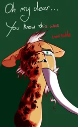 Size: 688x1108 | Tagged: grimdark, artist:sand-filled-scarecrow, banned from derpibooru, deleted from derpibooru, derpibooru import, oc, oc:macey, oc:negative, unofficial characters only, blood, body horror, crying, tears of pain, teeth, trypophobia