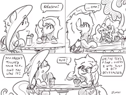 Size: 4000x3000 | Tagged: safe, artist:dilarus, banned from derpibooru, deleted from derpibooru, derpibooru import, fluttershy, rainbow dash, oc, comic:the best of intentions, black and white, comic, grayscale, monochrome