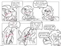 Size: 4000x3000 | Tagged: safe, artist:dilarus, banned from derpibooru, deleted from derpibooru, derpibooru import, fluttershy, rainbow dash, comic:the best of intentions, black and white, comic, grayscale, monochrome