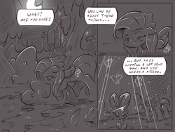 Size: 4000x3000 | Tagged: safe, artist:dilarus, banned from derpibooru, deleted from derpibooru, derpibooru import, fluttershy, comic:the best of intentions, black and white, comic, everfree forest, grayscale, monochrome, solo