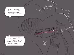 Size: 4000x3000 | Tagged: safe, artist:dilarus, banned from derpibooru, deleted from derpibooru, derpibooru import, fluttershy, comic:the best of intentions, comic, grayscale, monochrome, shipping denied, solo