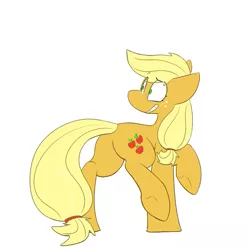Size: 795x802 | Tagged: safe, artist:input-command, banned from derpibooru, deleted from derpibooru, derpibooru import, applejack, pony, butt, hatless, missing accessory, plot, simple background, solo, standing, white background