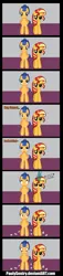 Size: 1125x4956 | Tagged: safe, artist:paulysentry, banned from derpibooru, deleted from derpibooru, derpibooru import, flash sentry, sunset shimmer, pegasus, pony, unicorn, blast, comic, female, flashimmer, magic, magic blast, male, shipping, straight, wall-e