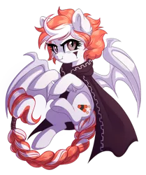 Size: 1024x1226 | Tagged: safe, artist:lopoddity, banned from derpibooru, deleted from derpibooru, derpibooru import, oc, oc:firecracker, unofficial characters only, bat pony, pony, cape, chest fluff, clothes, solo