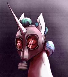 Size: 941x1059 | Tagged: safe, artist:sand-filled-scarecrow, banned from derpibooru, deleted from derpibooru, derpibooru import, princess celestia, gas mask, mask, solo