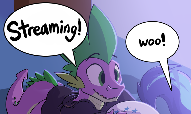Size: 820x491 | Tagged: suggestive, artist:braeburned, banned from derpibooru, deleted from derpibooru, derpibooru import, shining armor, spike, pony, comic:comic relief part 2, braeburned is trying to make us all gay, butt, cute, gay, infidelity, livestream, male, plot, shipping, spikabetes, spikelove, spikemor, the ass was fat