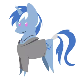 Size: 1800x1800 | Tagged: safe, artist:acesential, banned from derpibooru, deleted from derpibooru, derpibooru import, oc, oc:sine wave, unofficial characters only, pony, unicorn, clothes, collar, female, hoodie, horn, pointy ponies, solo, tail wrap, tuning fork