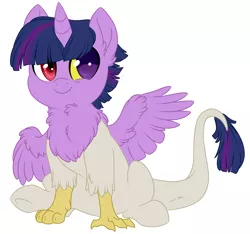 Size: 1024x957 | Tagged: safe, artist:lopoddity, banned from derpibooru, deleted from derpibooru, derpibooru import, oc, oc:occult, unofficial characters only, draconequus, hippogriff, hybrid, interspecies offspring, offspring, parent:discord, parents:discolight, parent:twilight sparkle, solo