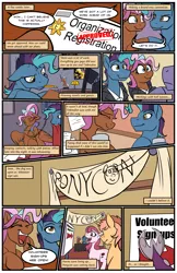Size: 1989x3075 | Tagged: safe, artist:acesential, banned from derpibooru, deleted from derpibooru, derpibooru import, oc, oc:bowtie, oc:mirage, oc:tiebreaker, unofficial characters only, comic:new beginnings, comic, ponycon