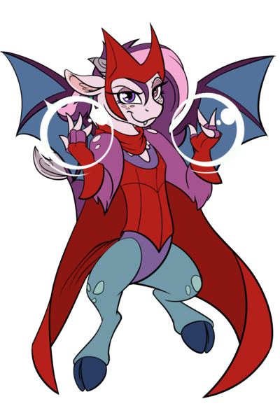 Size: 1024x1536 | Tagged: safe, artist:acesential, banned from derpibooru, deleted from derpibooru, derpibooru import, oc, oc:mirage, unofficial characters only, draconequus, clothes, cosplay, costume, ponycon, scarlet witch, simple background, solo, transparent background