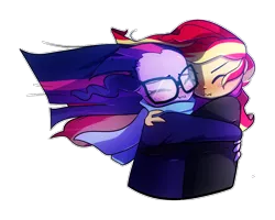 Size: 1000x800 | Tagged: safe, artist:little-tweenframes, banned from derpibooru, deleted from derpibooru, derpibooru import, sci-twi, sunset shimmer, twilight sparkle, series:sciset diary, equestria girls, clothes, cute, female, lesbian, scarf, scitwishimmer, shipping, simple background, sunsetsparkle, transparent background, windy