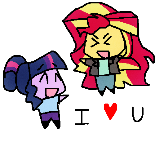 Size: 500x500 | Tagged: safe, artist:little-tweenframes, banned from derpibooru, deleted from derpibooru, derpibooru import, sci-twi, sunset shimmer, twilight sparkle, series:sciset diary, equestria girls, cute, female, lesbian, scitwishimmer, shipping, sunsetsparkle