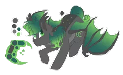 Size: 2048x1250 | Tagged: safe, artist:hiccupsdoesart, banned from derpibooru, deleted from derpibooru, derpibooru import, oc, oc:shaun, unofficial characters only, bat pony, pony, bat pony oc, bat wings, gamer, green eyes, ponysona, simple background, solo, transparent background, wings