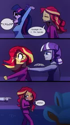 Size: 720x1280 | Tagged: safe, artist:little-tweenframes, banned from derpibooru, deleted from derpibooru, derpibooru import, sci-twi, sunset shimmer, twilight sparkle, twilight velvet, series:sciset diary, equestria girls, clothes, cockblock, comic, couch, cute, equestria girls-ified, female, lesbian, pajamas, scitwishimmer, shipping, sunsetsparkle, twiabetes, yawn