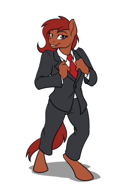 Size: 776x1200 | Tagged: safe, artist:acesential, banned from derpibooru, deleted from derpibooru, derpibooru import, oc, oc:penny, unofficial characters only, anthro, earth pony, unguligrade anthro, clothes, explicit source, eyelashes, necktie, simple background, solo, suit, transparent background