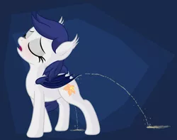 Size: 3256x2560 | Tagged: suggestive, artist:vito, banned from derpibooru, deleted from derpibooru, derpibooru import, oc, oc:daylily, unofficial characters only, bat pony, pony, blushing, female, pissing, solo, urine