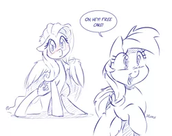 Size: 4628x3664 | Tagged: safe, artist:dilarus, banned from derpibooru, deleted from derpibooru, derpibooru import, fluttershy, rainbow dash, absurd resolution, blushing, female, flutterdash, lesbian, shipping, size difference, sketch, smoldash, spread wings, wings