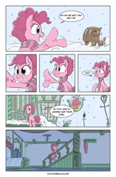 Size: 3500x5333 | Tagged: safe, artist:dilarus, artist:greyscaleart, artist:trevorrain, banned from derpibooru, deleted from derpibooru, derpibooru import, cup cake, pinkie pie, oc, oc:straight and narrow, comic:closed for the holidays, absurd resolution, comic, sugarcube corner