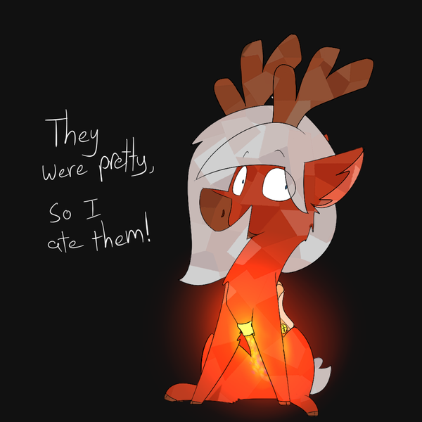 Size: 900x900 | Tagged: safe, artist:ask-folly, artist:input-command, banned from derpibooru, deleted from derpibooru, derpibooru import, oc, oc:folly, unofficial characters only, crystal pony, deer, pony, reindeer, christmas, christmas lights, glow, holiday, solo