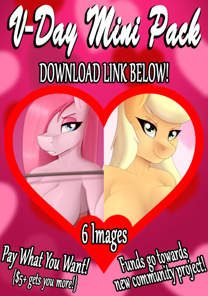 Size: 900x1280 | Tagged: questionable, artist:booponies, banned from derpibooru, deleted from derpibooru, derpibooru import, applejack, pinkie pie, anthro, art pack, art pack cover, ass, breasts, butt, female