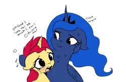 Size: 1128x741 | Tagged: safe, artist:little-tweenframes, banned from derpibooru, deleted from derpibooru, derpibooru import, princess luna, sunset shimmer, alicorn, pony, unicorn, series:sciset diary, comforting, crown, crying, drunk, duo, floppy ears, implied lesbian, implied shipping, implied sunsetsparkle, implied twilight sparkle, jewelry, regalia, simple background