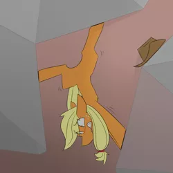 Size: 900x900 | Tagged: safe, artist:input-command, banned from derpibooru, deleted from derpibooru, derpibooru import, applejack, cave, imminent fall, solo