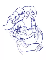 Size: 1280x1564 | Tagged: safe, artist:dilarus, banned from derpibooru, deleted from derpibooru, derpibooru import, oc, oc:twilight dapple, unofficial characters only, pony, royal sketchbook, cute, freckles, glasses, looking at you, magical lesbian spawn, monochrome, nerd, ocbetes, offspring, parent:princess luna, parent:twilight sparkle, parents:twiluna, sketch, solo