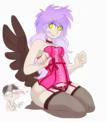 Size: 1398x1601 | Tagged: suggestive, artist:hiccupsdoesart, banned from derpibooru, deleted from derpibooru, derpibooru import, oc, oc:eiro, unofficial characters only, human, blood, humanized, humanized oc, kneeling, nosebleed