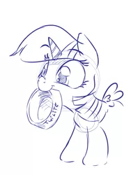 Size: 1280x1701 | Tagged: safe, artist:dilarus, banned from derpibooru, deleted from derpibooru, derpibooru import, twilight sparkle, twilight sparkle (alicorn), alicorn, pony, behaving like a dog, cute, monochrome, mouth hold, pony pet, sketch, solo