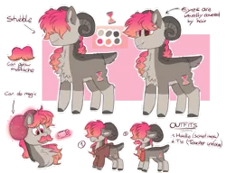 Size: 1023x786 | Tagged: safe, artist:hiccupsdoesart, banned from derpibooru, deleted from derpibooru, derpibooru import, oc, oc:razzdazzlematazz, oc:shamrock razzmatazz, unofficial characters only, hybrid, sheep, sheep pony, male, ram, reference sheet