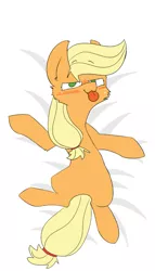 Size: 573x1000 | Tagged: safe, artist:input-command, banned from derpibooru, deleted from derpibooru, derpibooru import, applejack, pony, :p, bedroom eyes, blushing, body pillow, body pillow design, solo, tongue out