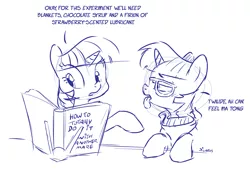 Size: 1280x872 | Tagged: suggestive, artist:dilarus, banned from derpibooru, deleted from derpibooru, derpibooru import, moondancer, twilight sparkle, twilight sparkle (alicorn), alicorn, pony, unicorn, book, dialogue, female, implied cunnilingus, implied oral, implied sex, lesbian, mare, monochrome, shipping, simple background, sketch, tongue out, twidancer, white background