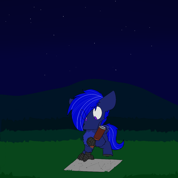 Size: 900x900 | Tagged: safe, artist:input-command, banned from derpibooru, deleted from derpibooru, derpibooru import, oc, oc:neutrino burst, unofficial characters only, hippogriff, cute, male, night, solo, stallion, stargazing, telescope