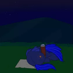 Size: 900x900 | Tagged: safe, artist:input-command, banned from derpibooru, deleted from derpibooru, derpibooru import, oc, oc:neutrino burst, unofficial characters only, hippogriff, pony, blushing, cute, male, sleeping, solo, stallion, stargazing, telescope