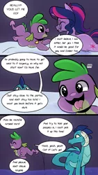 Size: 720x1280 | Tagged: safe, artist:little-tweenframes, banned from derpibooru, deleted from derpibooru, derpibooru import, princess ember, sci-twi, spike, spike the regular dog, twilight sparkle, dog, comic:almost catastrophic, series:sciset diary, equestria girls, comic, ember the cat, glasses